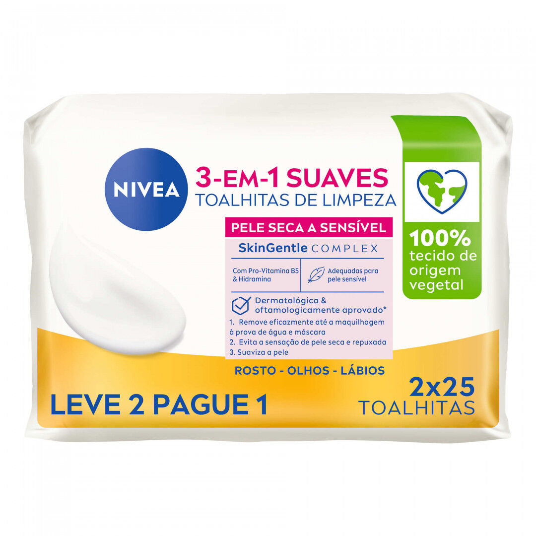 Toalhitas Suaves De Limpeza Nivea 2 un