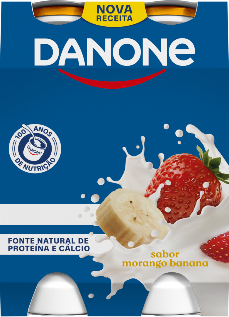 Iogurte Líquido Morango e Banana Pack 4