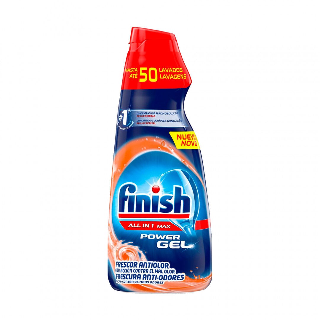 Detergente Máquina Loiça Power Gel Anti-odores Finish