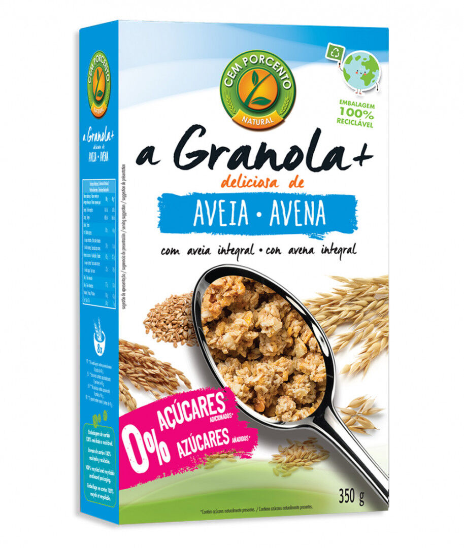 Granola De Aveia Integral Sem Açúcar Cem Porcento 350 g