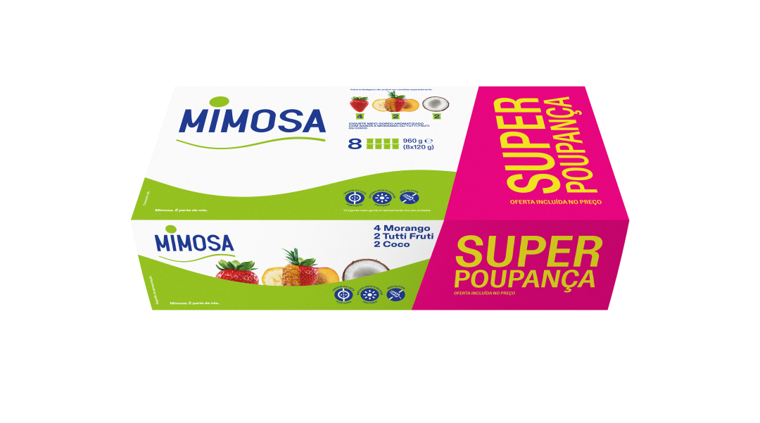 Iogurte Aroma Morango, Coco E Tutti Frutti Super Poupança Mimosa 960 g