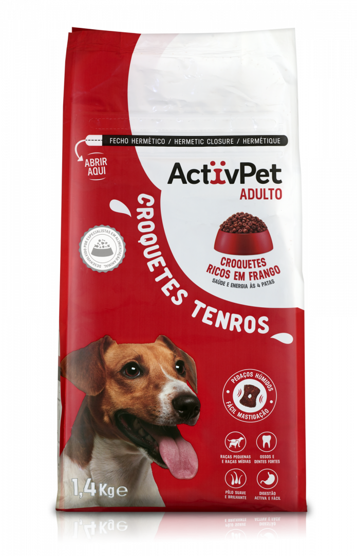 Comida Seca Para Cão Croquetes Tenros Activpet 1,4 kg