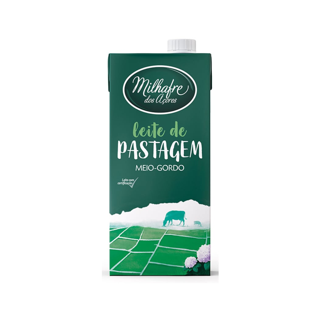 Leite Uht Meio Gordo De Pastagem Milhafre 1 L