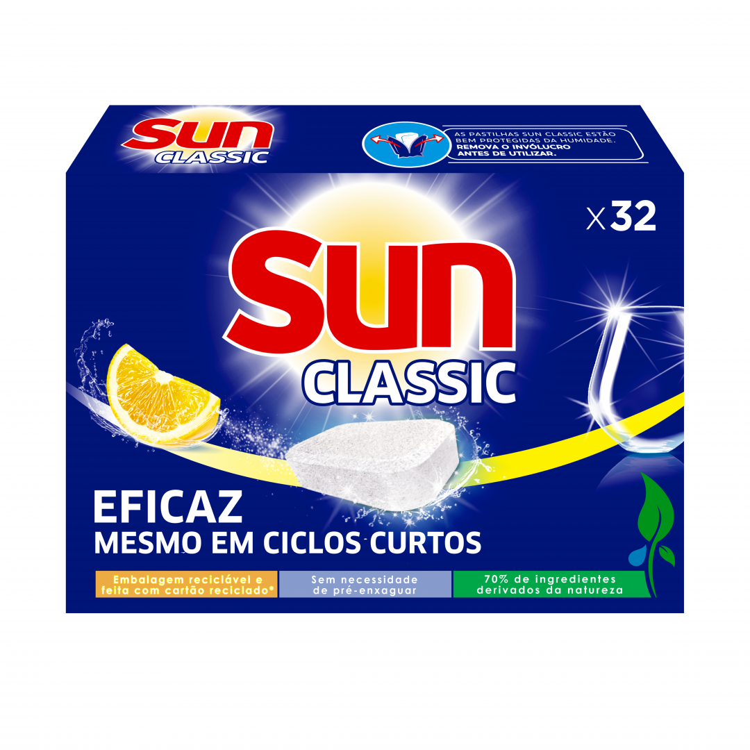 Detergente Pastilhas Máquina Loiça Classic Limão  Sun