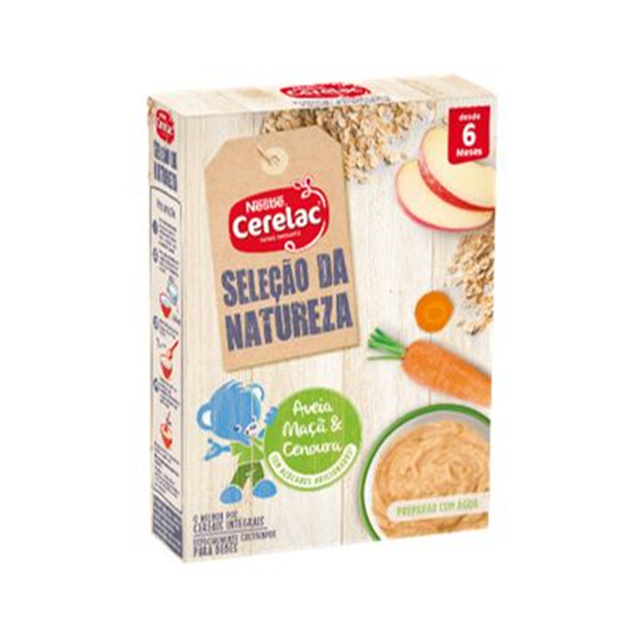 Papa Infantil Farinha Láctea Aveia, Maçã E Cenoura Seleção Da Natureza Cerelac 240 g
