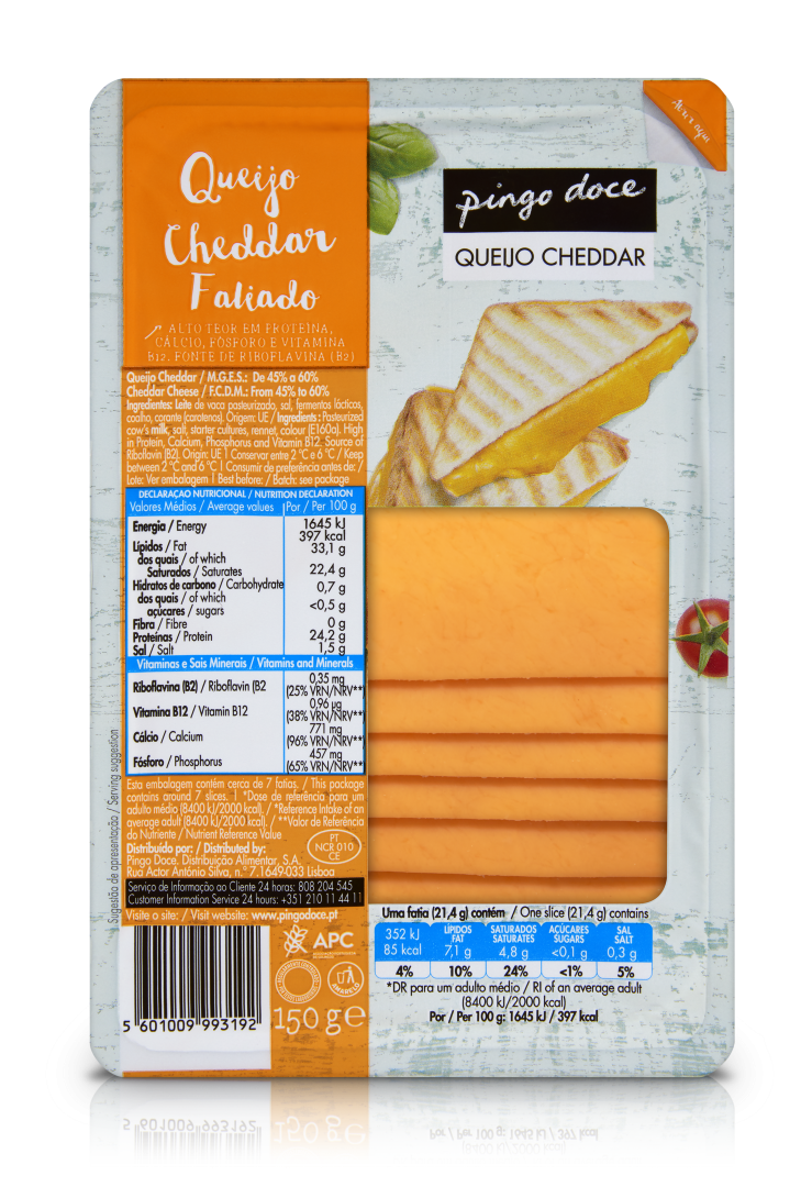 Queijo Cheddar Fatiado