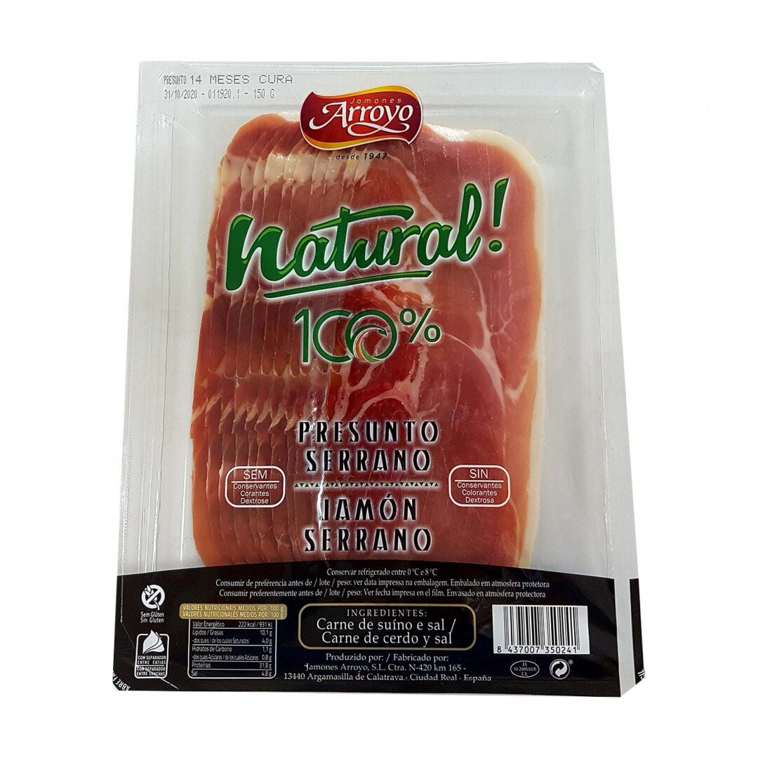 Presunto Natural Fatiado 14 Meses De Cura Arroyo 150 g