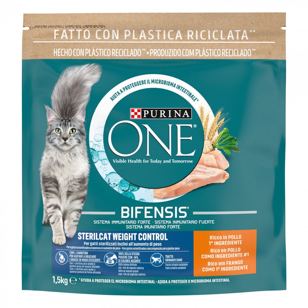 Comida Seca Para Gato Esterilizado Controlo De Peso Com Frango Purina One 1,5 kg