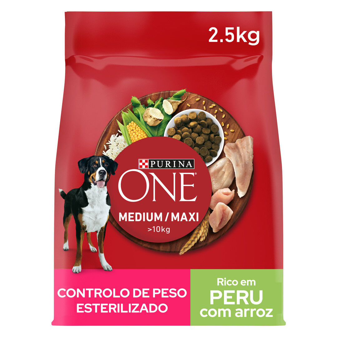 Comida Seca Para Cão +10kg Controlo De Peso Com Peru Purina One 2,5 kg