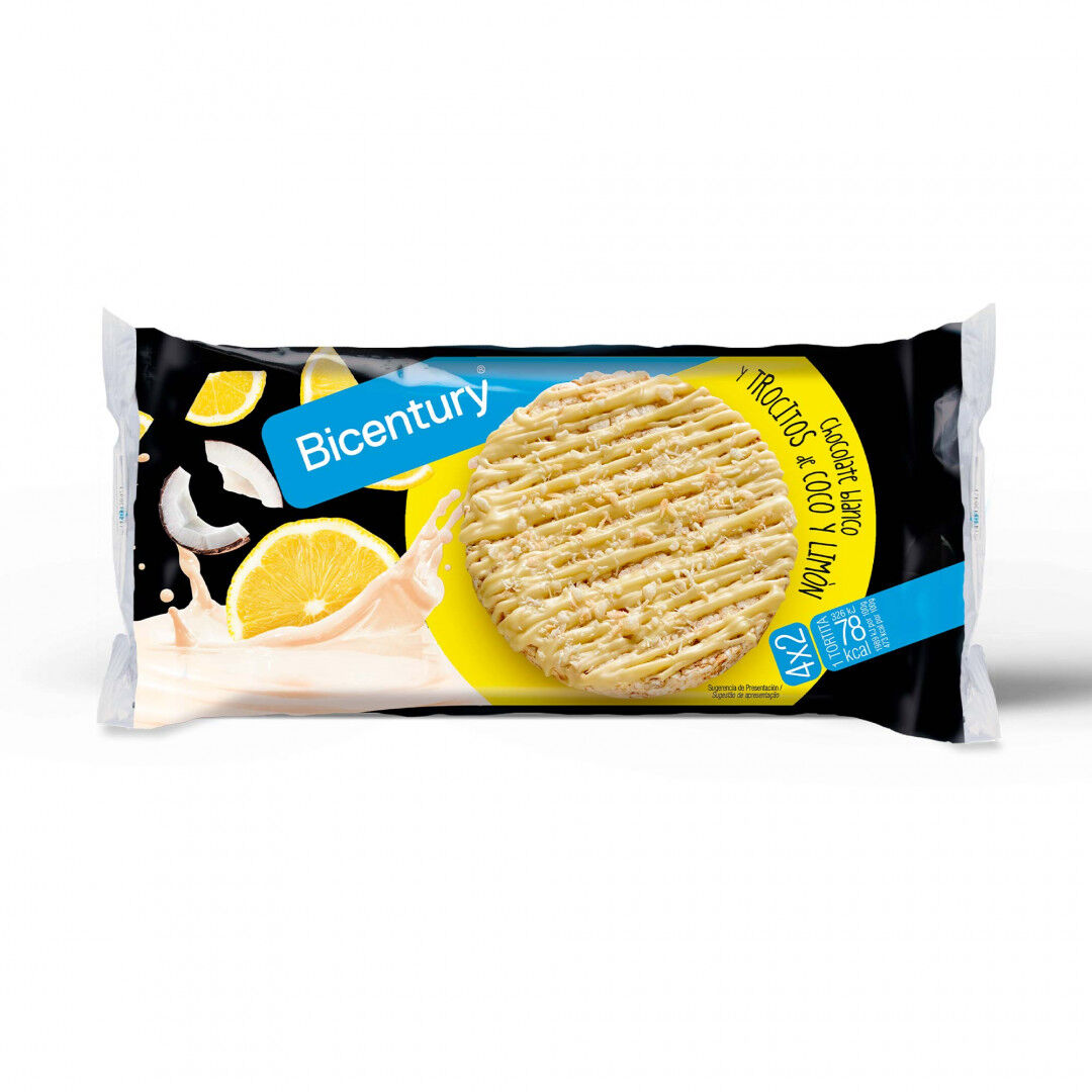Tortitas de Chocolate Branco com Pedaços de Coco e Limão