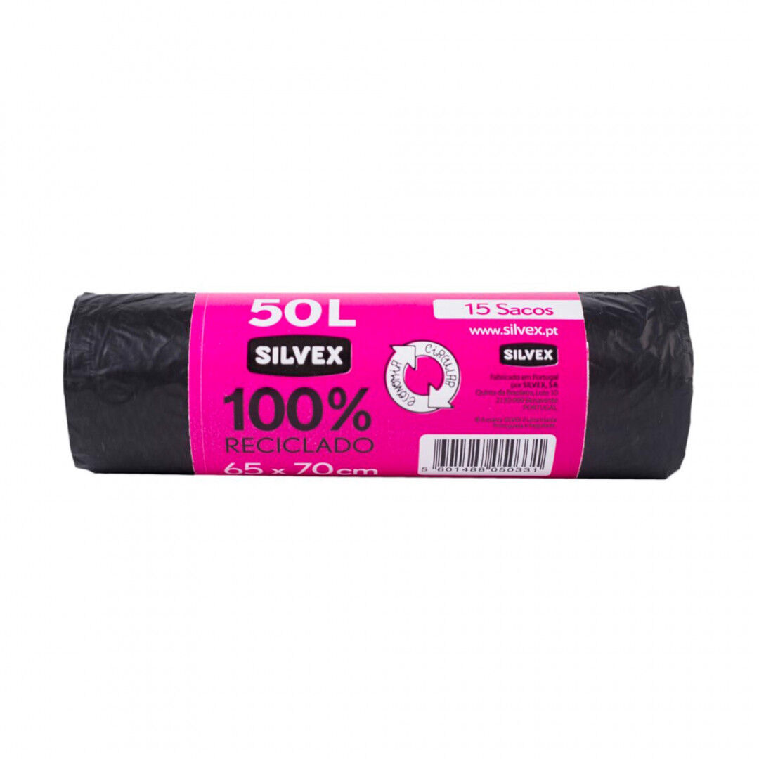 Saco de Lixo 100% Reciclado 50 L