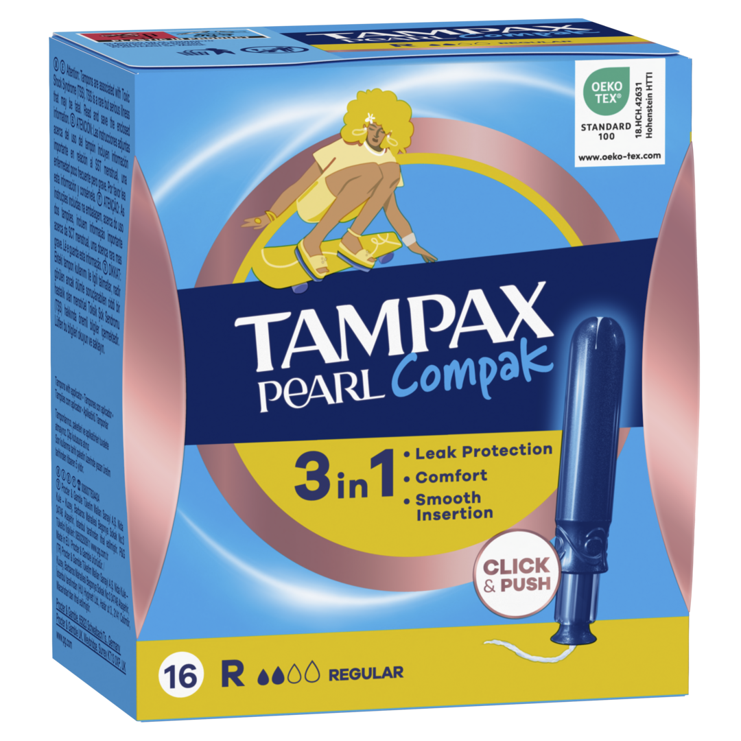 Tampões Pearl Compak Regular Com Aplicador Tampax 16 un