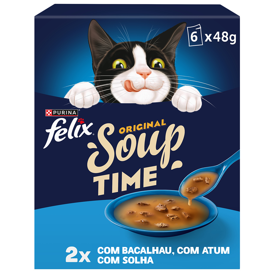 Comida Húmida Para Gato Soup Com Peixes Purina Felix 288 g