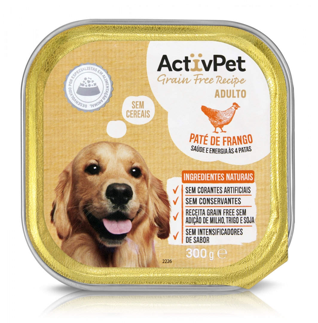 Comida Húmida Para Cão Paté De Frango Grain Free Activpet 300 g
