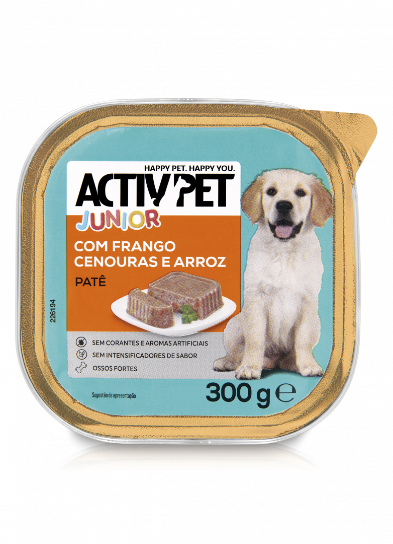 Comida Húmida Para Cão Júnior Frango E Arroz Activpet 300 g