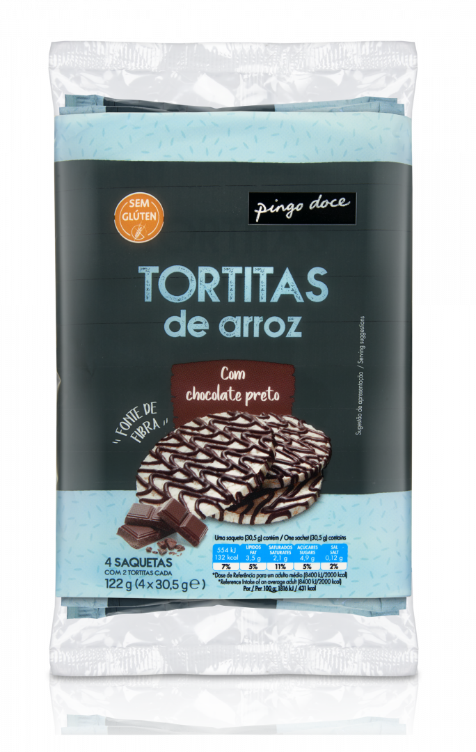 Tortitas de Arroz com Chocolate Preto