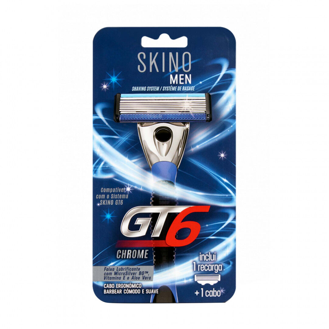 Máquina de Barbear GT6 Chrome com Recarga