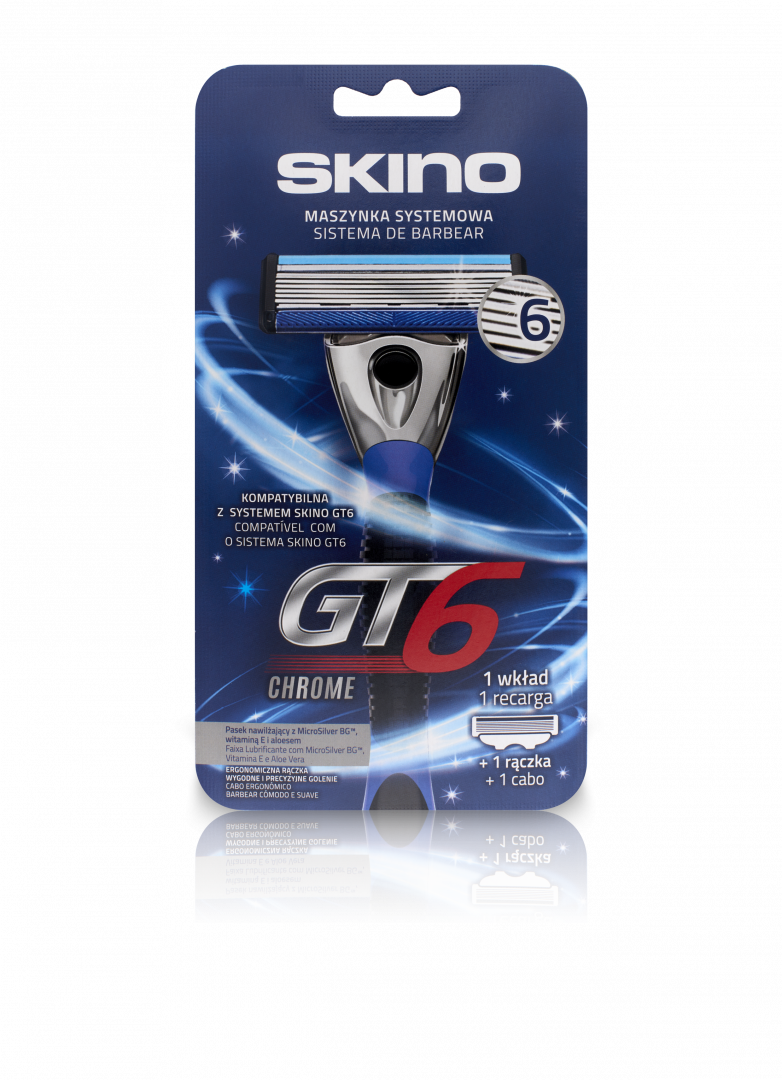 Máquina de Barbear GT6 Chrome com Recarga