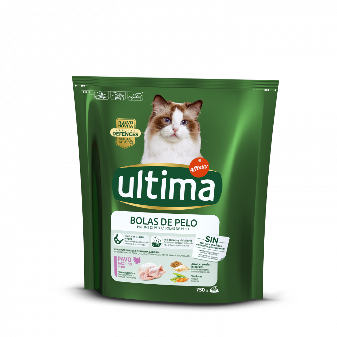 Comida Seca Para Gato Bolas De Pêlo Com Peru Affinity Ultima 750 g
