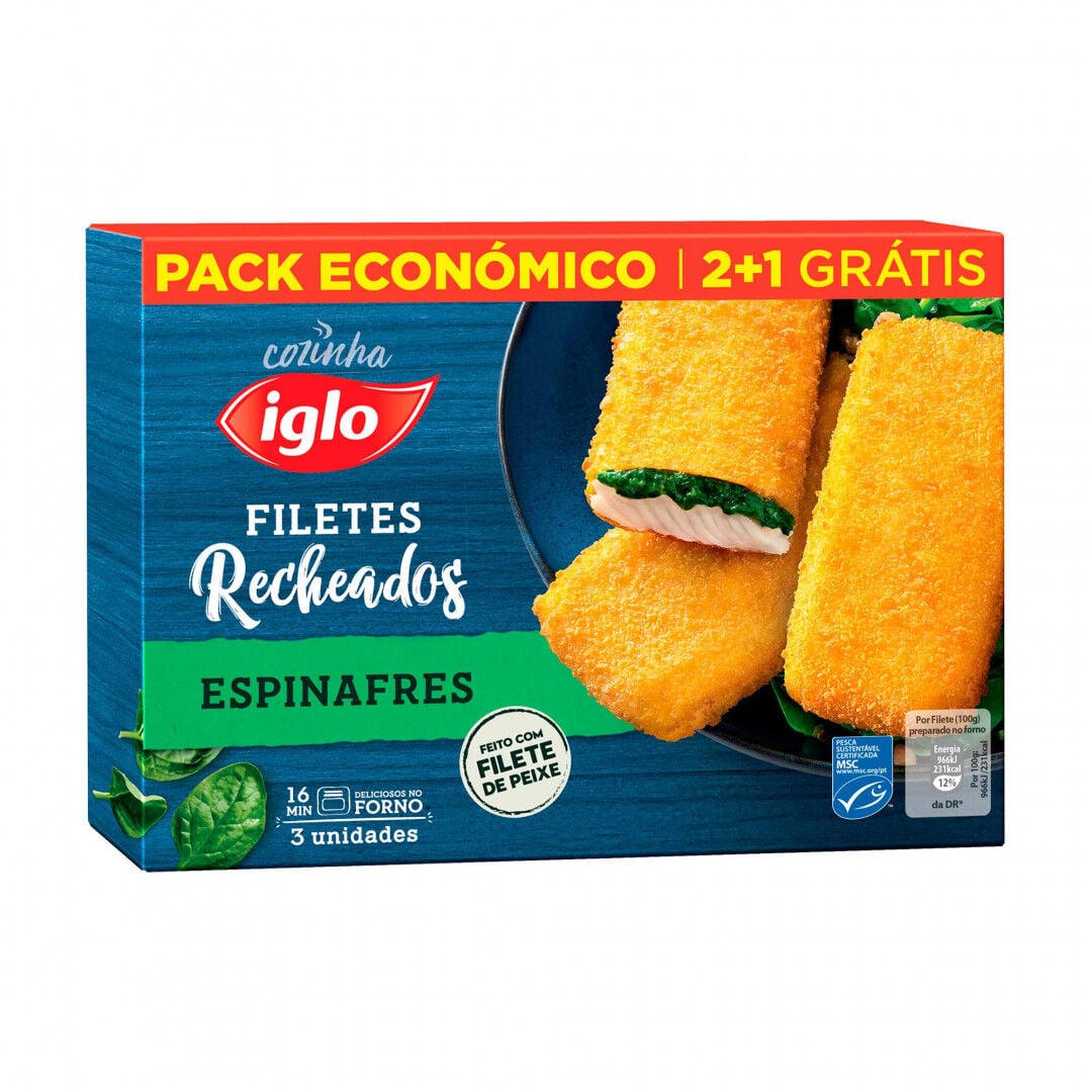 Filetes Recheados De Espinafres Congelados Iglo 300 g