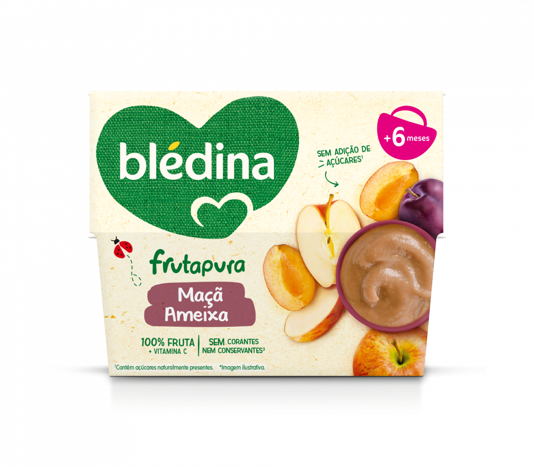 Puré de Fruta Maçã e Ameixa