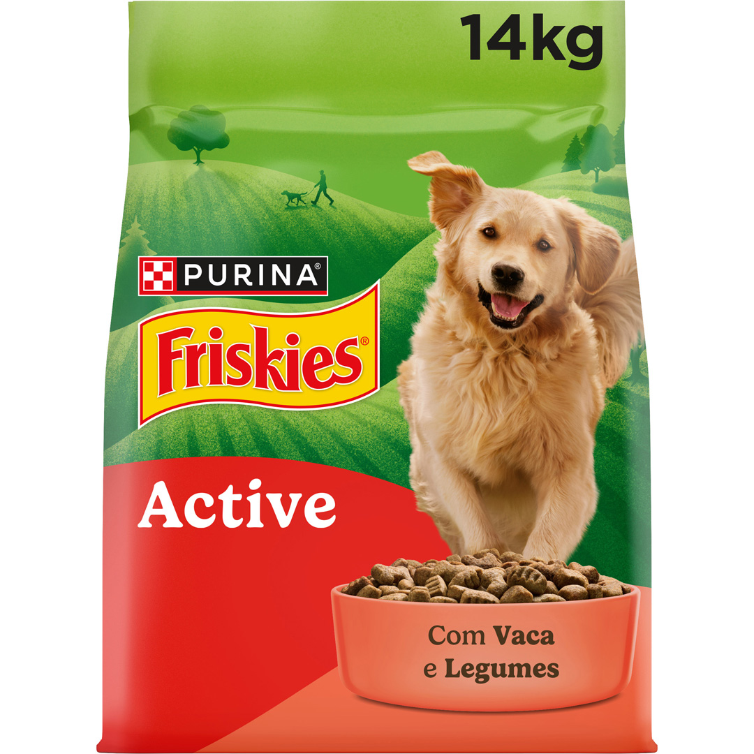 Comida Seca Para Cão Active Com Vaca Purina Friskies 14 kg