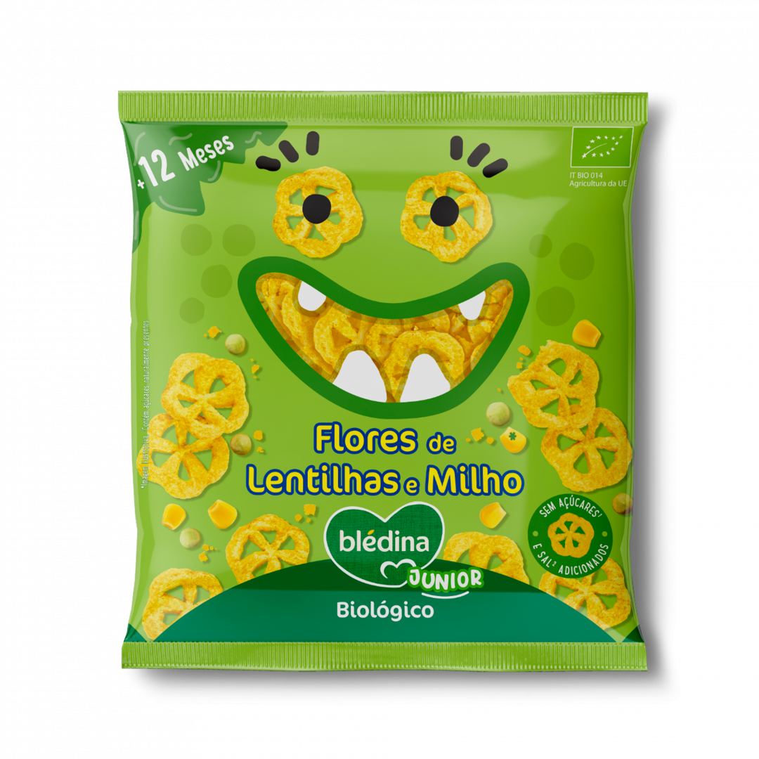 Snack Infantil Flores de Lentilhas e Milho Bio