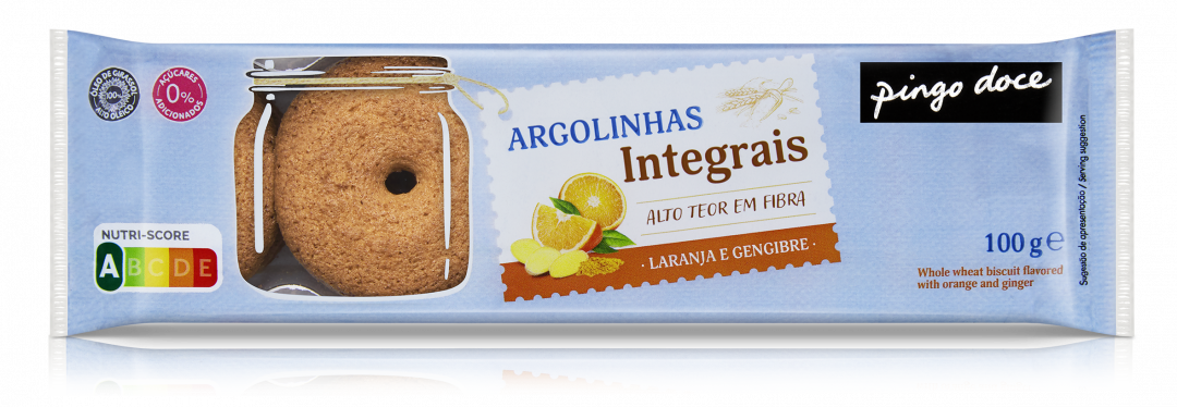 Biscoitos Argolas Integrais de Laranja e Gengibre
