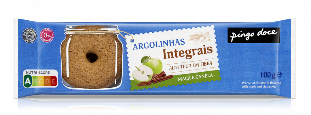 Biscoitos Argolas Integrais de Maçã e Canela