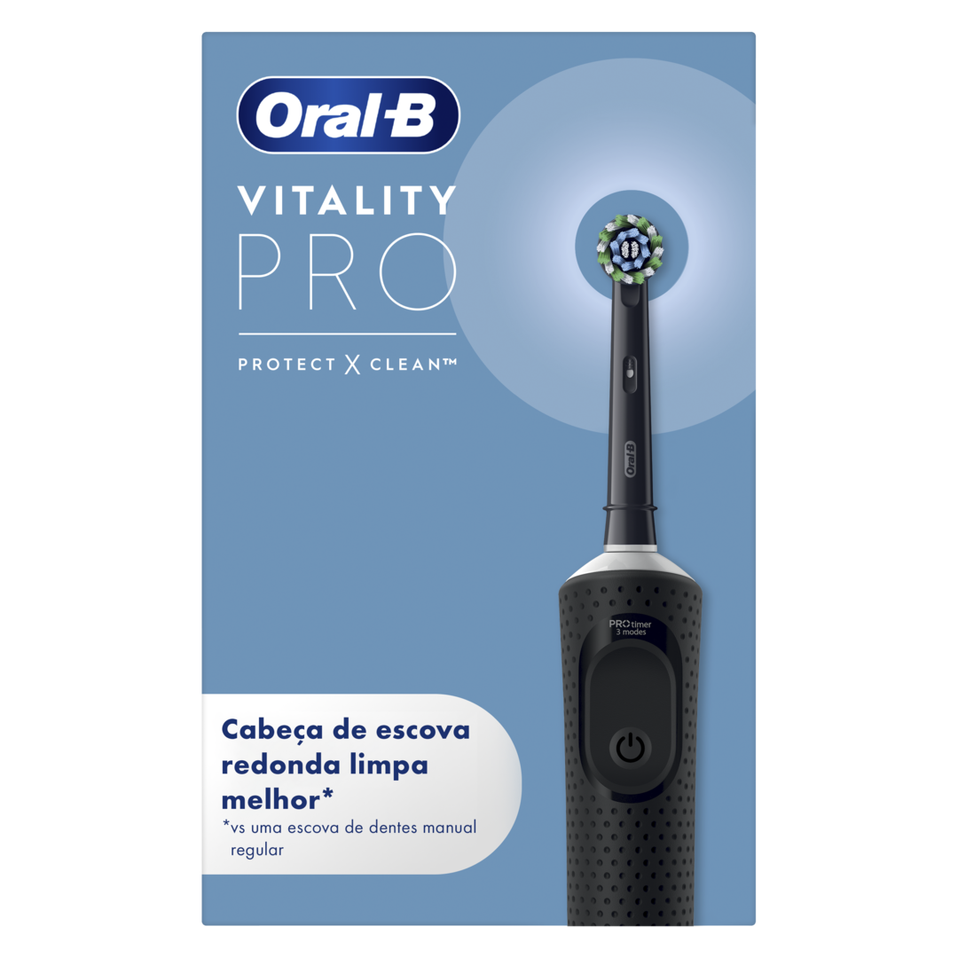 Escova de Dentes Elétrica Vitality Pro Preta