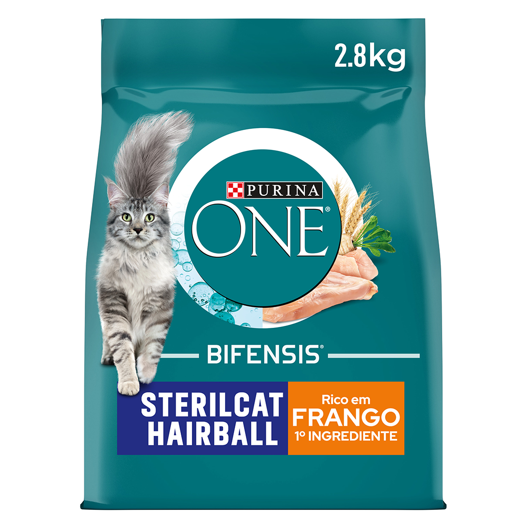 Comida Seca Para Gato Esterilizado Bolas De Pêlo Com Frango Purina One 2,8 kg