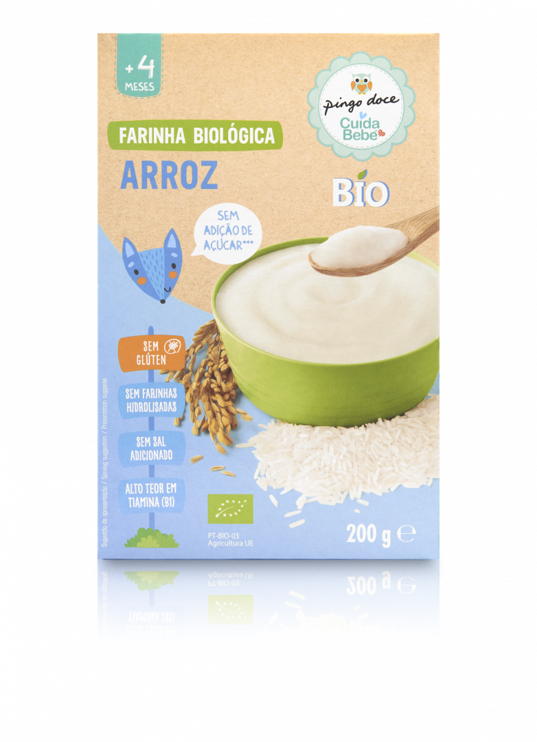 Papa Infantil Farinha Não Láctea De Arroz Bio Cuida Bebé 200 g