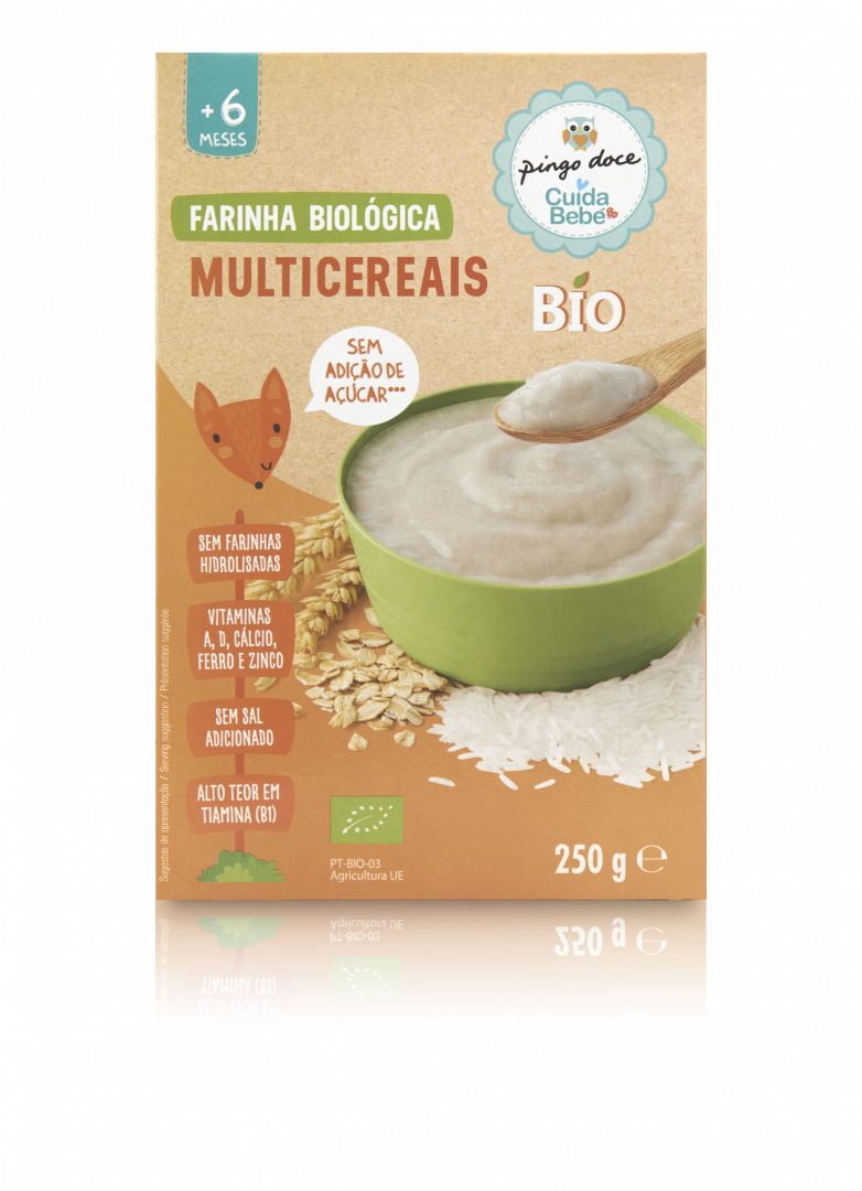 Papa Infantil Farinha Não Láctea Multicereais Bio Cuida Bebé 250 g