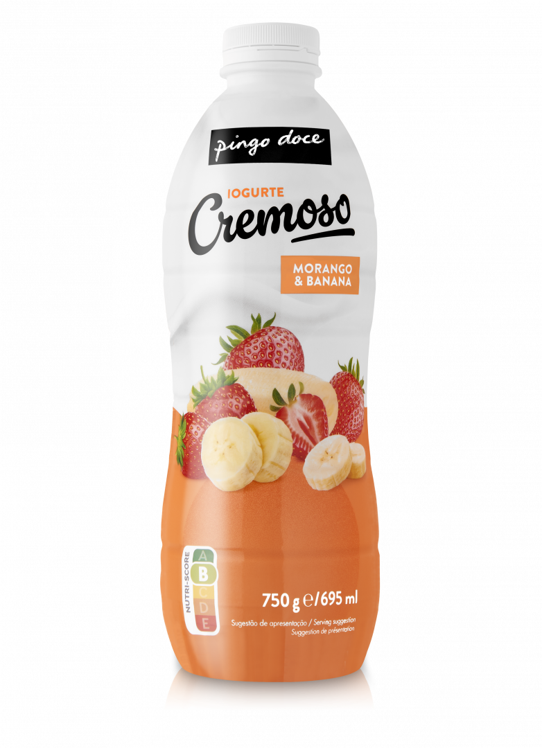 Iogurte Líquido Cremoso Morango e Banana