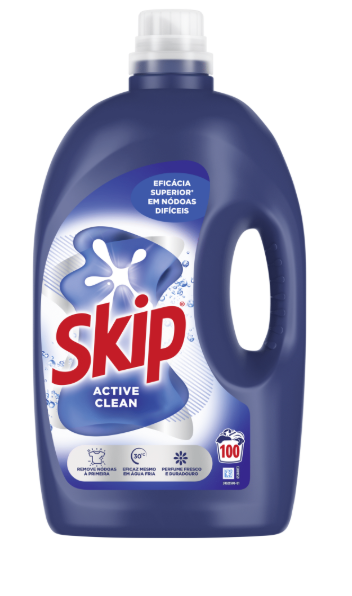 Detergente Máquina Roupa Líquido Active Clean Skip 100 un
