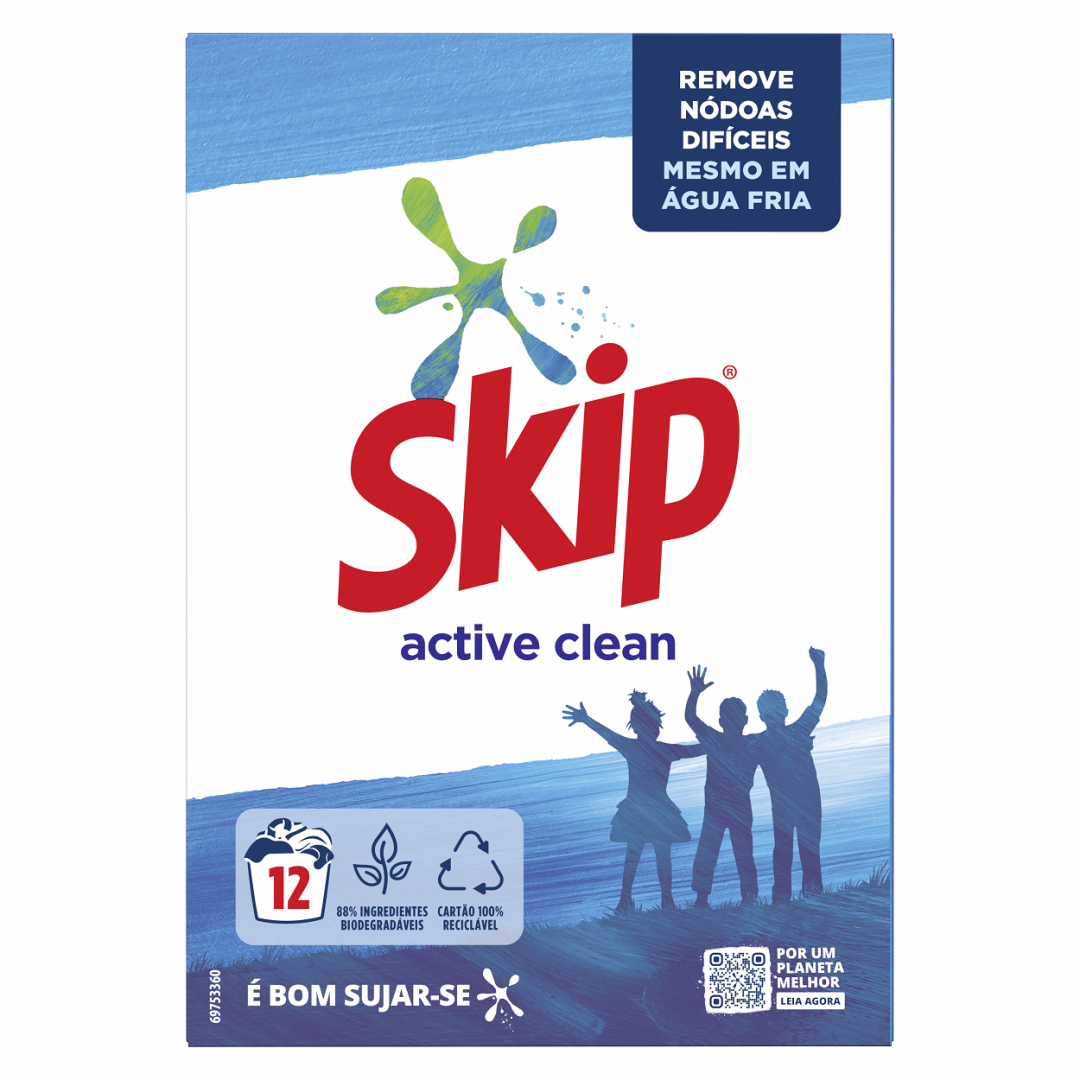 Detergente Máquina Roupa Pó Active Clean Skip