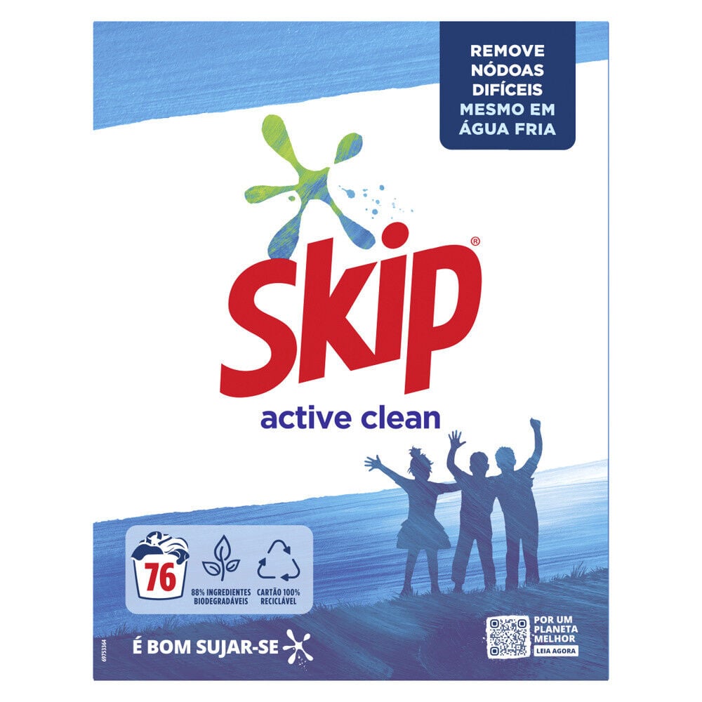 Detergente Máquina Roupa Pó Active Clean Skip