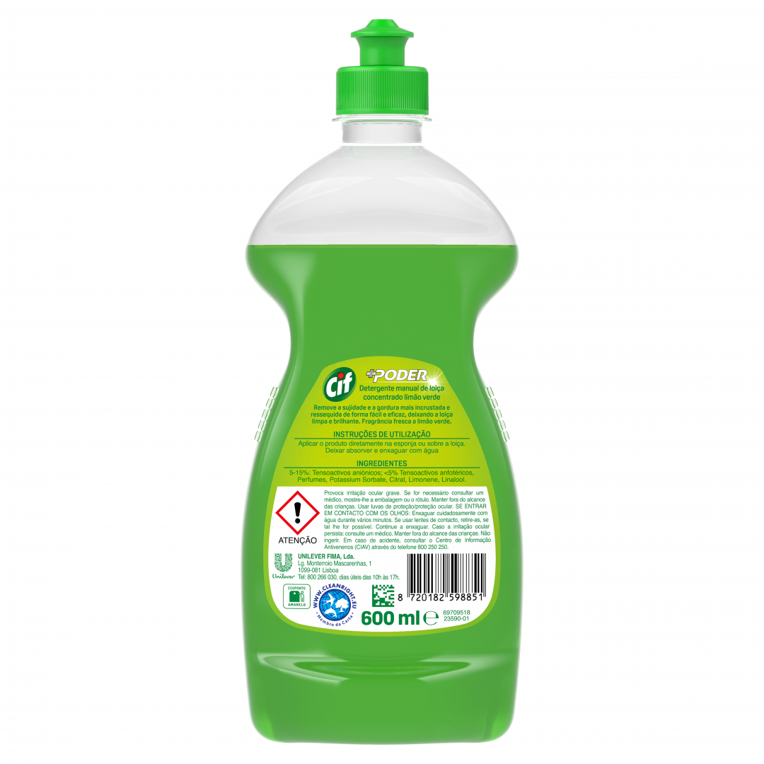 Detergente Loiça Manual Limão Verde CIF 600 ml