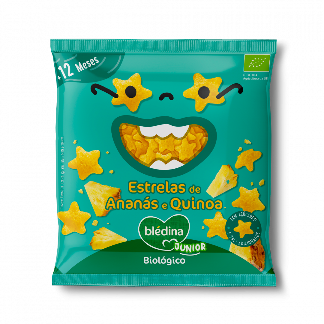 Snack Infantil Estrelas de Ananás e Quinoa