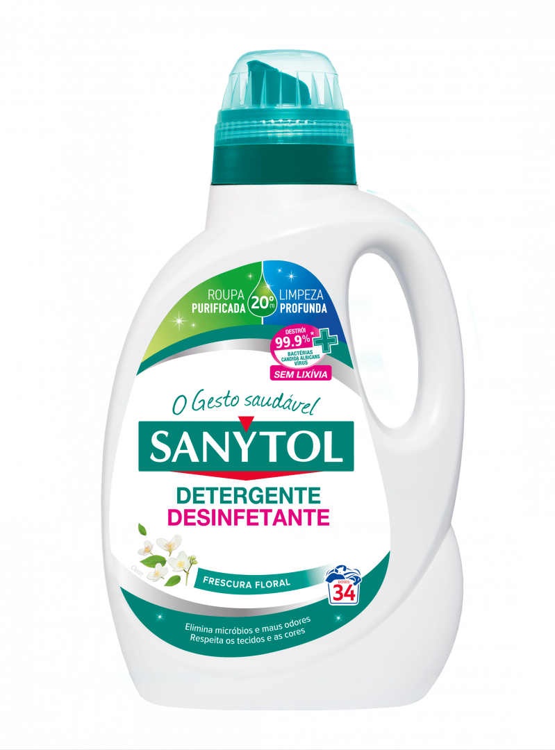 Detergente Desinfetante Máquina da Roupa Frescura Floral Sanytol