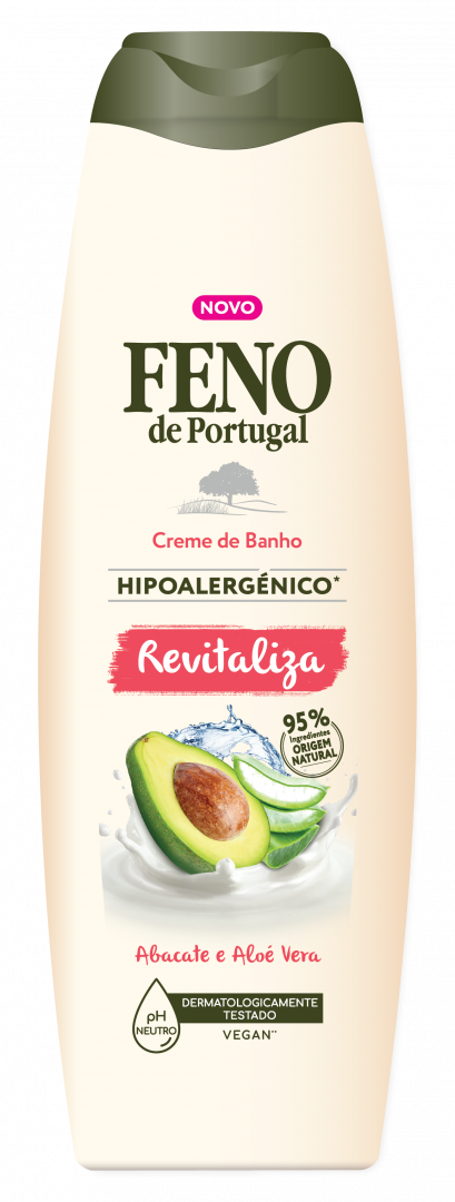 Gel De Banho Hipoalergénico Revitaliza Aloe Vera E Abacate Feno 650 ml