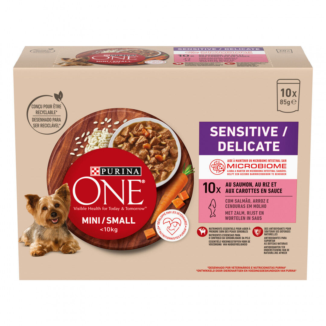 Comida Húmida Para Cão <10kg Delicate Com Salmão Purina One 850 g
