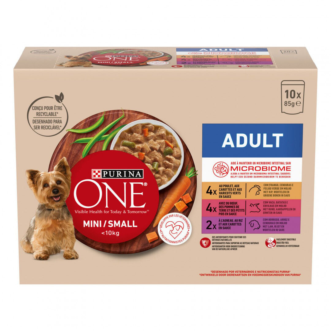 Comida Húmida Para Cão Adulto <10kg Mix De Carnes Purina One 850 g