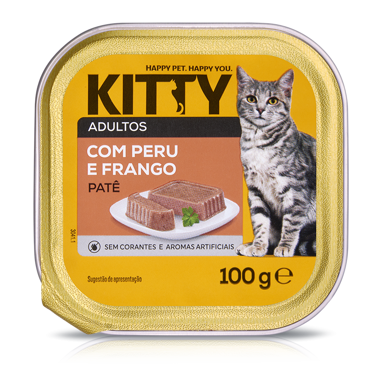 Comida Húmida para Gato Adulto Patê com Peru e Frango