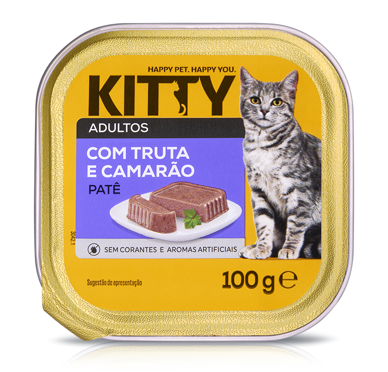 Comida Húmida para Gato Adulto Patê com Truta e Camarão