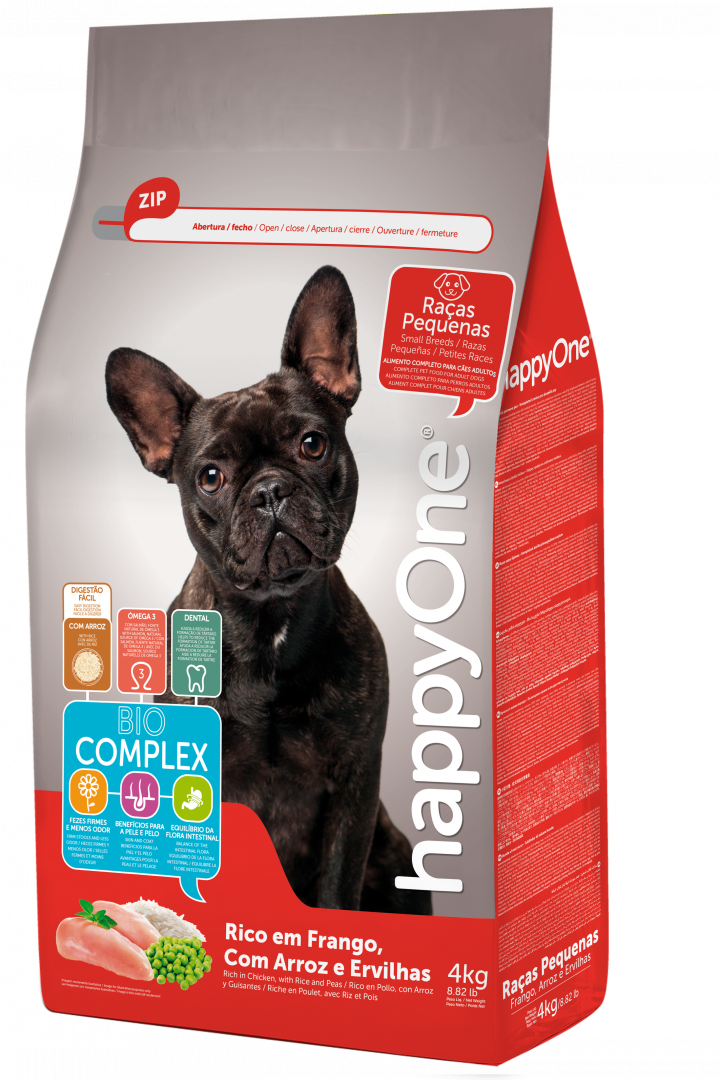 Comida Seca Para Cão Raças Pequenas Com Frango Happyone 4 kg