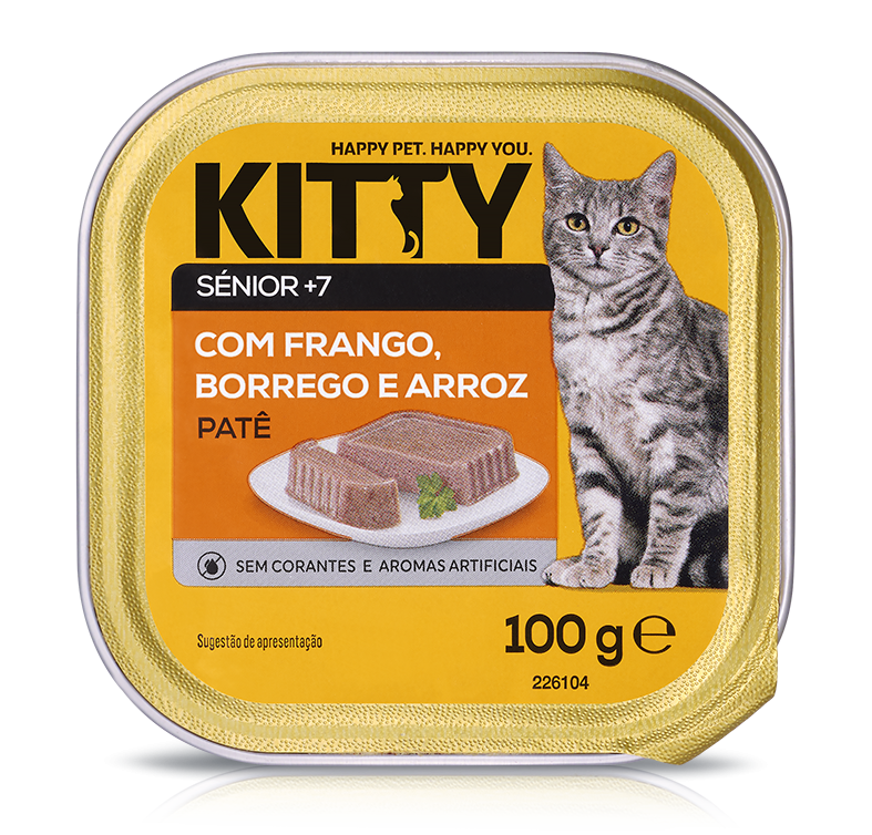Comida Húmida para Gato Sénior Patê com Frango e Borrego