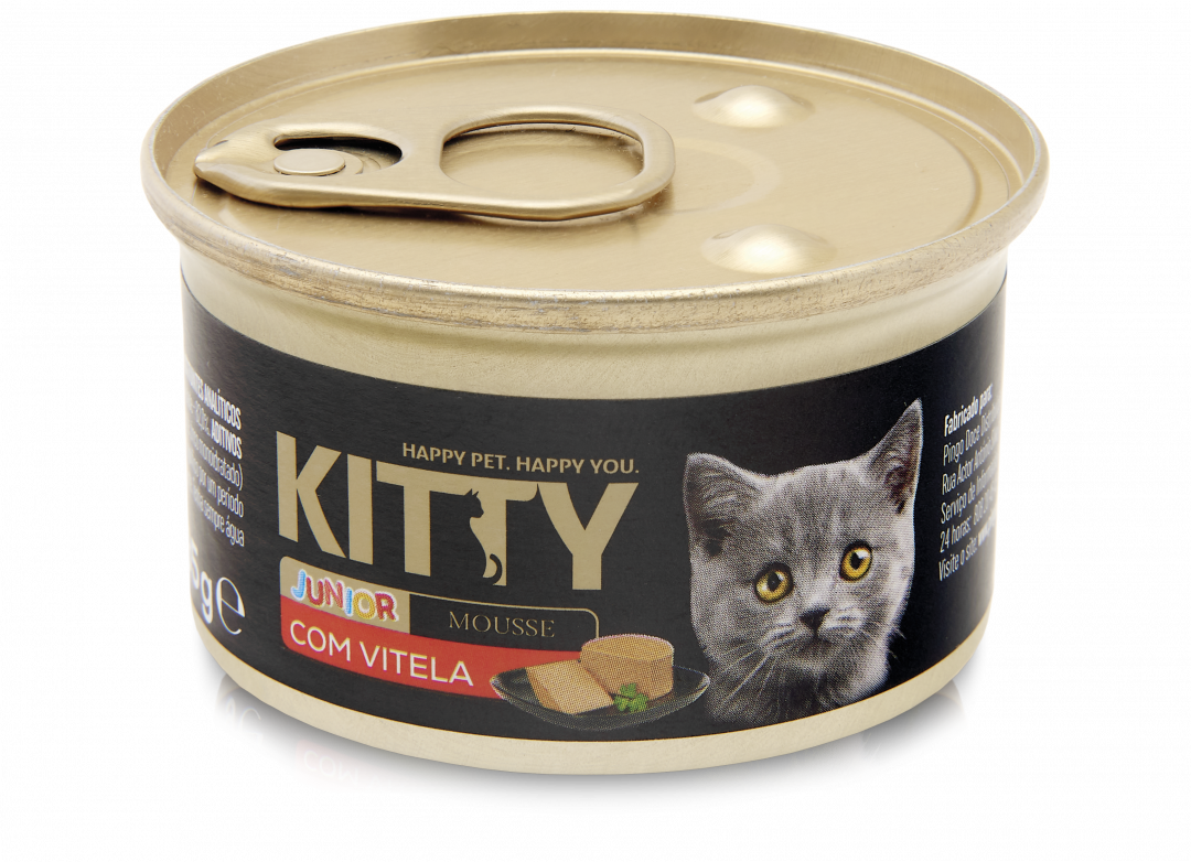 Comida Húmida Para Gato Júnior Mousse Com Vitela Kitty 85 g