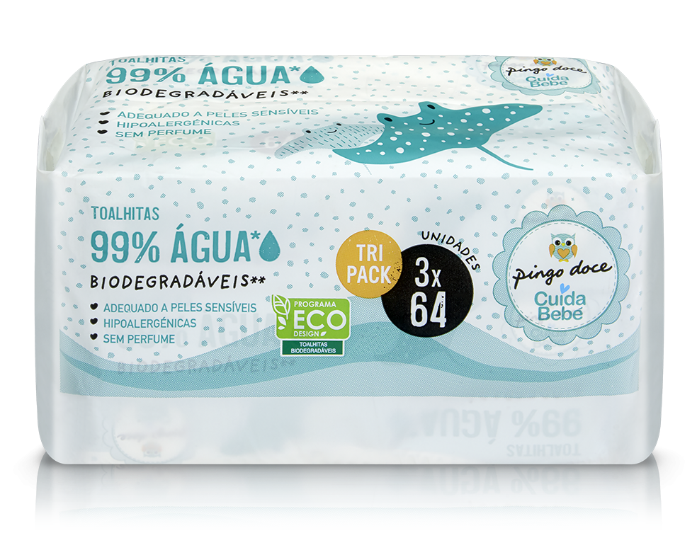 Toalhitas Bebé 99% Água E Biodegradáveis Cuida Bebé 192 un