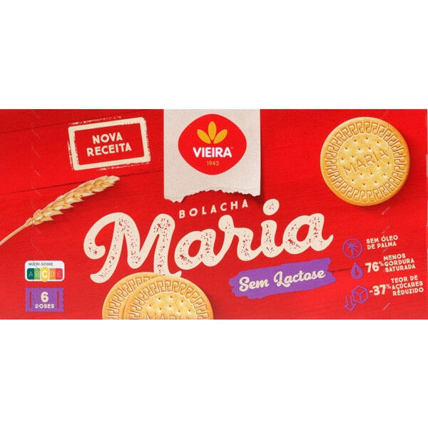 Bolacha Maria sem Lactose Pack 6